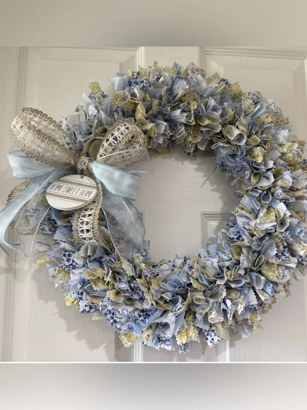 Handmade Rag Wreath Cottagecore Grandmacore Shabby Chic 